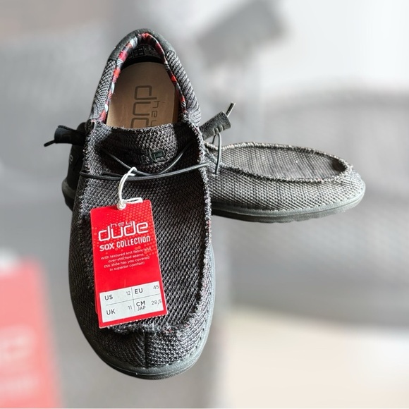 Hey Dude Wally Sox Jet Black Black Loafers Slip-Ons Casual Comfort NWT - Picture 12 of 16